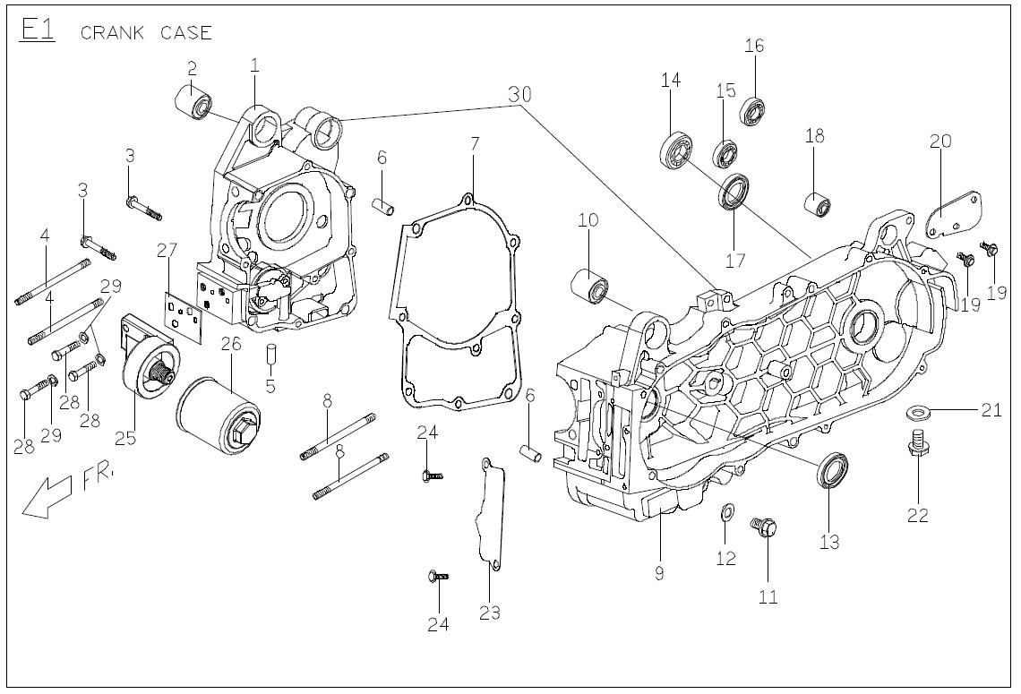 Genuine Buddy 125 Crankcase